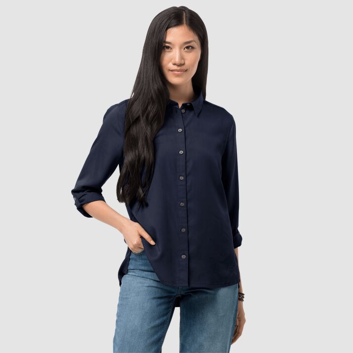 Jack Wolfskin Womens Mojave Long Sleeve Shirt Navy 847692TQC